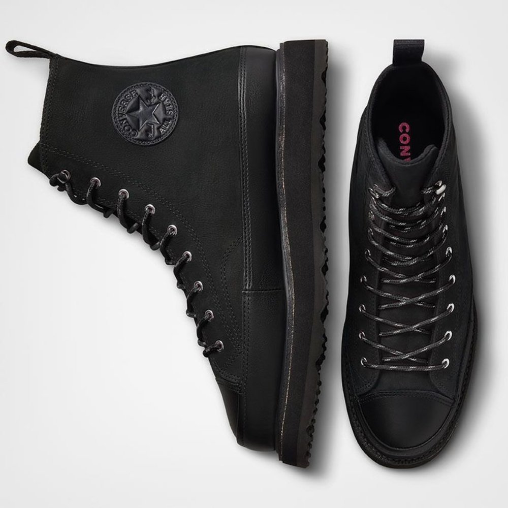 CONVERSE Chuck Taylor Crafted Leather Terrain Boots Shoe 173213C Black - Picture 3 of 11
